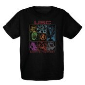 USC Trojans Youth Black Marvel Avengers Soft Cotton T-Shirt
